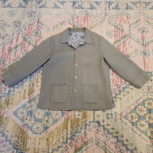 Reversible Green/Blue Floral Quilted Jacket